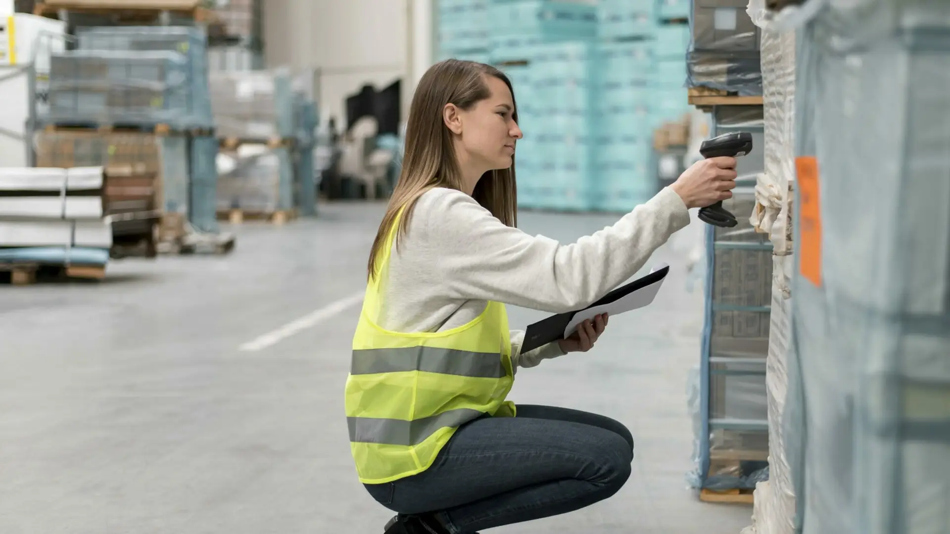 full shot woman scanning package e1739438887399
