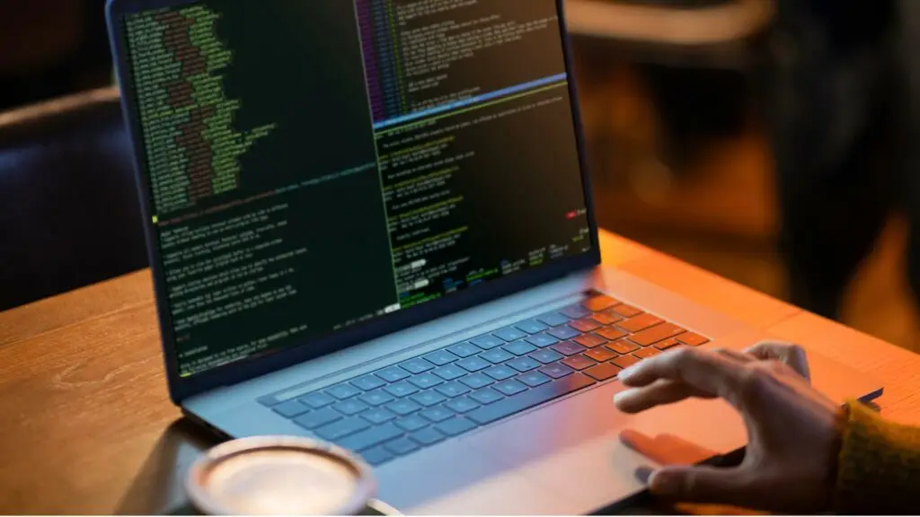 person front computer working html
